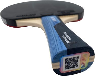 Настільний тенісний ракетка Butterfly Timo Boll Sapphire, ITTF сертифікат, накладка Addoy 1,7 мм, для амбітних гравців, чорний/синій