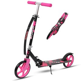 Дитячий ролер Habib Kickroller – складний, регульована висота, великі колеса, до 80 кг, для міста (рожевий)