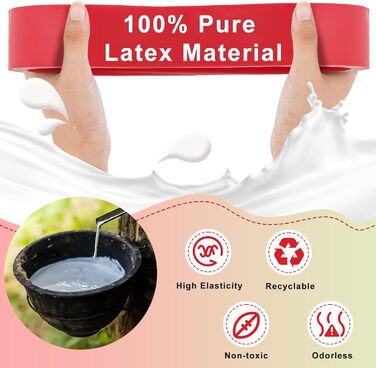 Гума для фітнесу та йоги, стрічка опору 90-175 lbs, 3 шт. (15-25 lbs/ЧЕРВОНА)