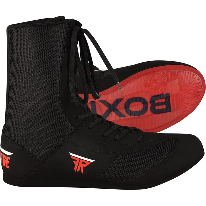 Боксерські черевики FISTRAGE: шкіряні, для тренувань, унісекс, Pro, чорні. Підходять для чоловіків та підлітків.