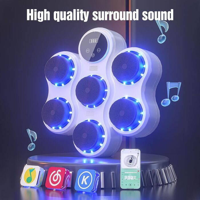 Музичний бокс для боксу з LED, Bluetooth, 9 швидкостей і режимів, 5 рівнів гучності, для дорослих і дітей