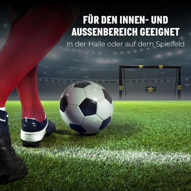 Футбольні ворота Umbro 180x120x60 см металеві для саду, дітей і дорослих, чорні/жовті, для тренувань, для вулиці та приміщення