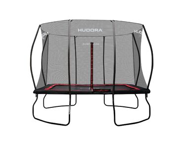 Батут HUDORA 4square 244x366/215x305 см - великий прямокутний для активного відпочинку, до 120 кг, сімейний, висока пружність, якісний
