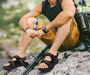 Чоловічі сандалі OncaI Wandersandalen для пляжу та спорту, чорні, розмір 44 EU