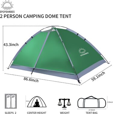 Купол-намет для кемпінгу на 1-2 особи EPCPSHADES, легкий, портативний, водонепроникний, армійного кольору