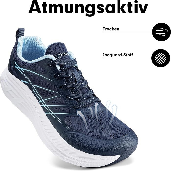 Чоловічі кросівки для бігу та ходьби Sportschuhe, широка носкова частина, дихаючі, протиковзкі, розмір 39-46 (42 EU, сині)