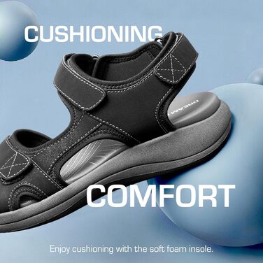 Сандалії жіночі DREAM PAIRS для трекінгу та ходьби, чорні, EVA-устілка, підошва TPR, регульовані ремінці (39 EU)