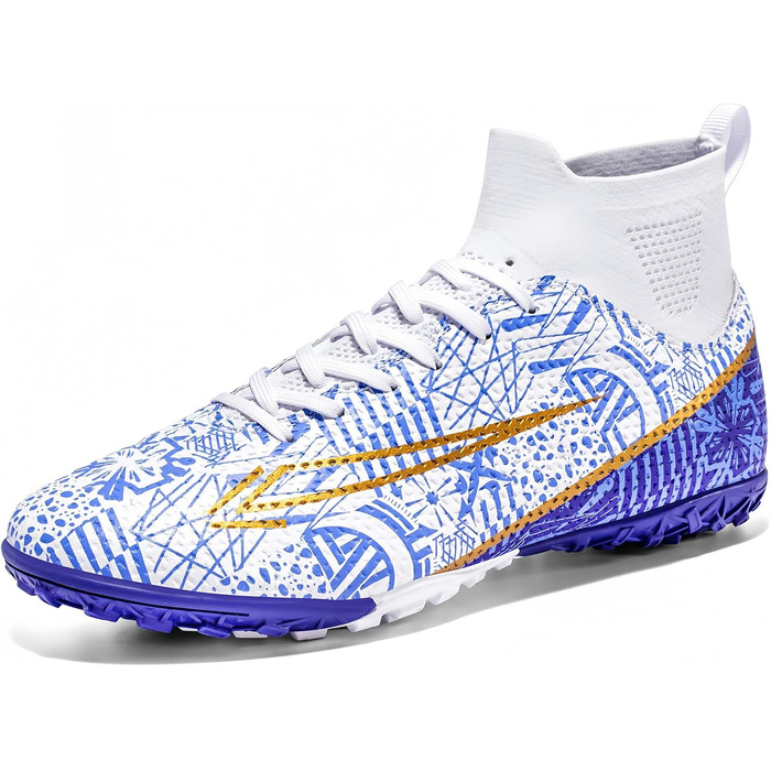 Дитячі футбольні бутси KUUK для штучного покриття, газону та залу. Підходять для хлопчиків та дівчаток. Розмір 38 EU, модель K1126, білі.