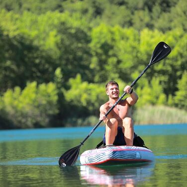 Весло для каяка Aqua Marina DUAL-TECH, алюміній, пластик, чорне/біле