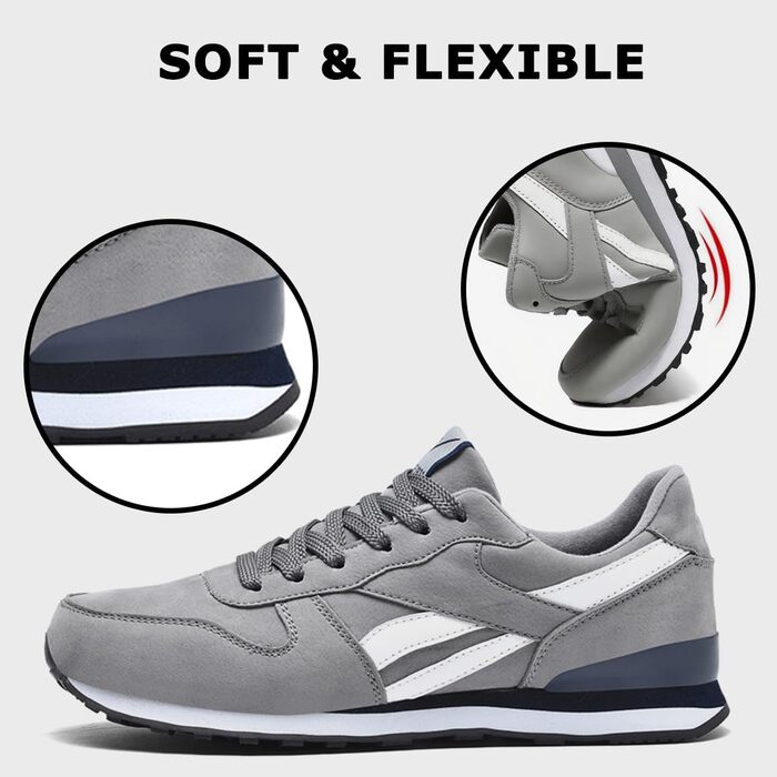 Чоловічі кросівки для бігу та занять спортом: легкі, дихаючі, з неслизькою підошвою. Розміри 39-45 EU, кольори: чорний, сірий