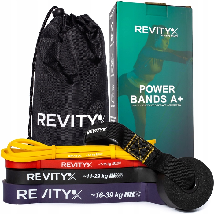 Набір фітнес-резинок Revity Power Bands 3-39 кг, 4 шт.