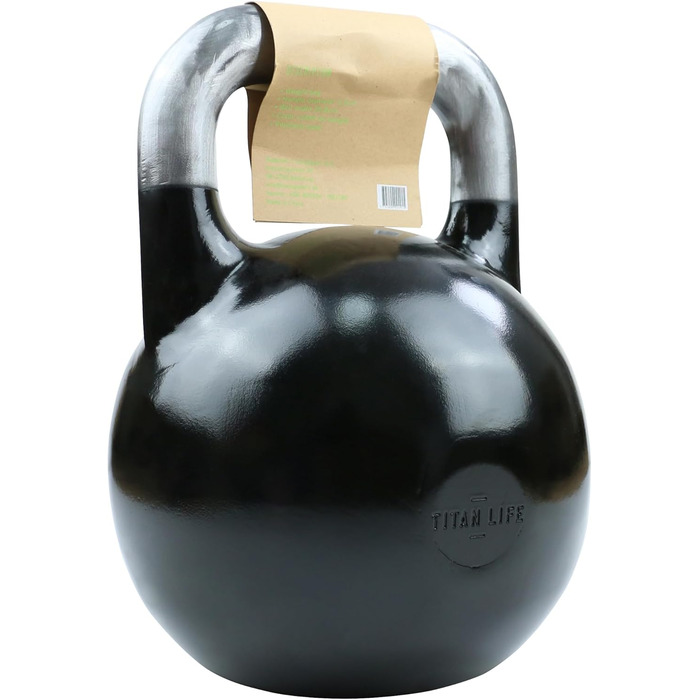 Професійна гиря TITAN LIFE PRO для змагань, сталева, 6 кг, чорна, велика основа