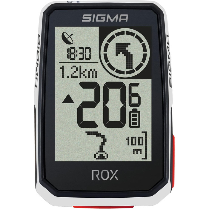 Велокомп'ютер SIGMA Sport ROX 2.0 Білий, бездротовий, GPS-навігація, з кріпленням, для велосипеда, для активного відпочинку