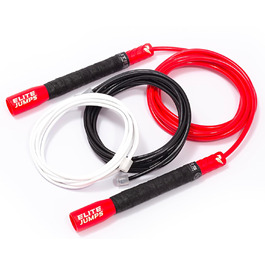 Набір скакалок Elite Jumps Freestyle PVC – преміум якість для фітнесу та кардіотренувань. Легкі, міцні скакалки з нерухомими ручками. Червоний/Однотонні (Getaway Solids)