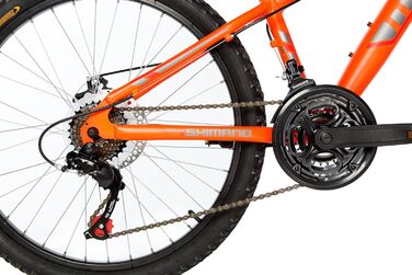 Дитячий гірський велосипед 20'' Moma Bikes, алюмінієвий, 6 швидкостей Shimano, дискові гальма, передня амортизація