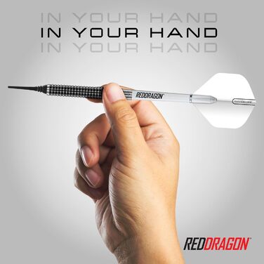Дротики для дартсу RED DRAGON Pegasus 18 г, вольфрамові, білі хвости, білі крила, з чохлом