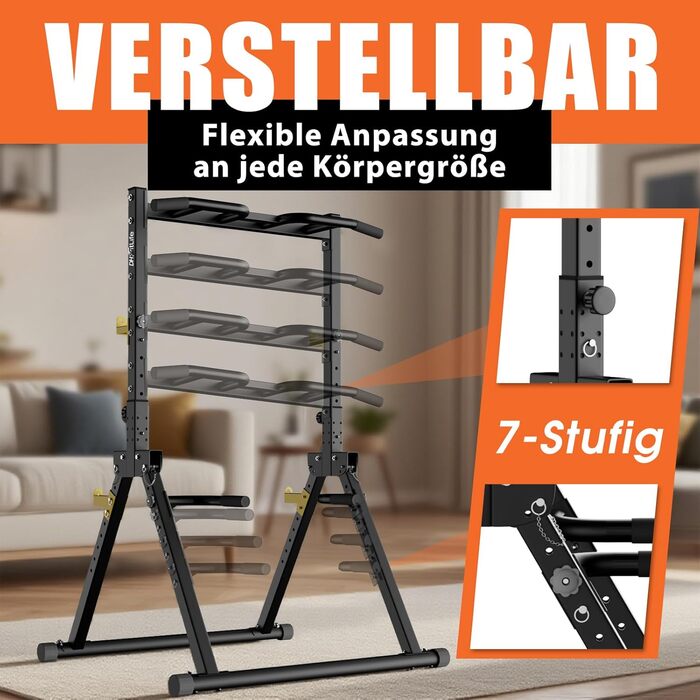 Power Tower DH FitLife: турнік, бруси для віджимань, станція для тренувань | Фітнес-станція для дому | Регульована спинка