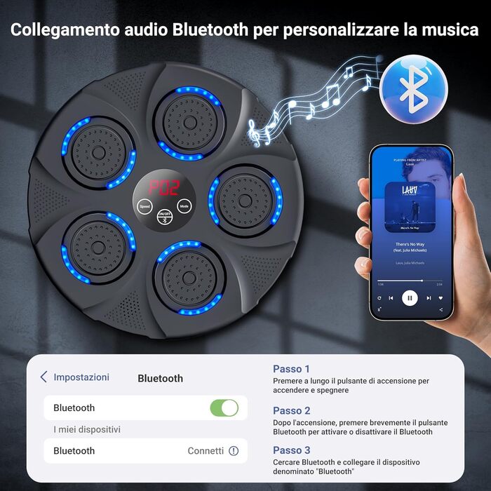 Боксерський тренажер NVKHG з музикою, портативний Bluetooth, для дорослих та дітей, з боксерськими рукавичками, обладнання для дому, офісу, фітнес-клубу XL