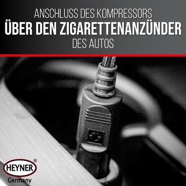 Електричний повітряний компресор HEYNER® SUP 16 PSI для відпочинку та активного відпочинку на природі (12V, KFZ)