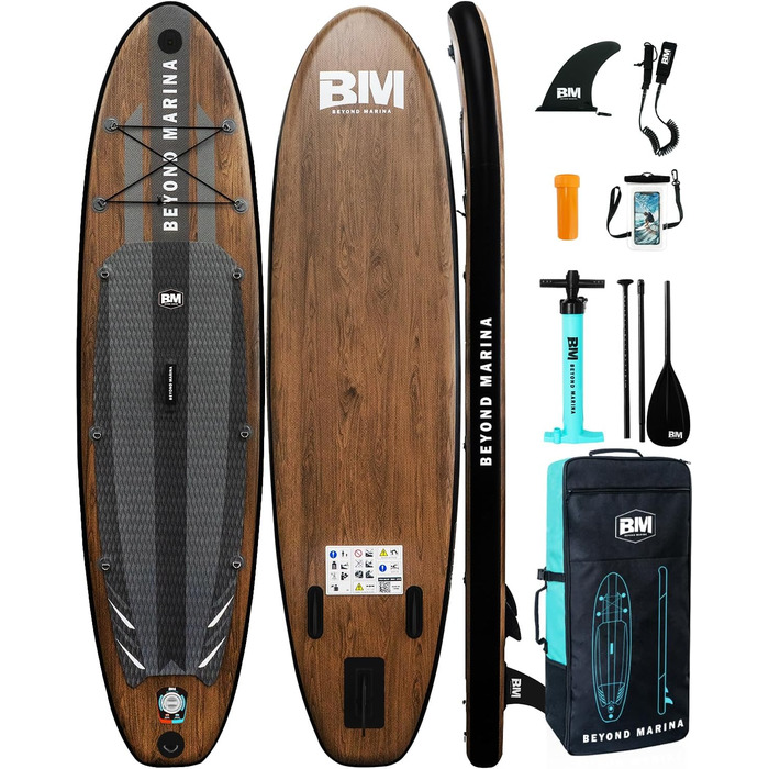 Надувна SUP-дошка BEYOND MARINA 320x81x15 см з веслом, сидінням, насосом, рюкзаком і страхувальним тросом для водних видів спорту