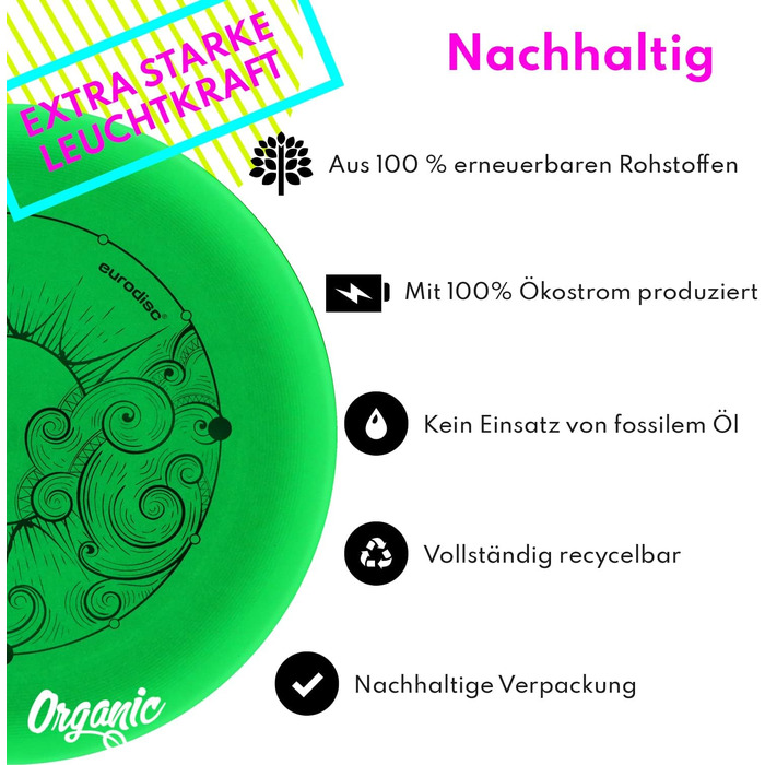 Фрісбі Ultimate Eurodisc 175г Nightglow (світний) Блакитний 27.5 см - професійний диск для змагань