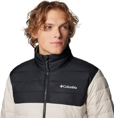 Чоловіча утеплена куртка Columbia Powder Lite II, темно-сіра/чорна (Dark Stone/Black), розмір XL