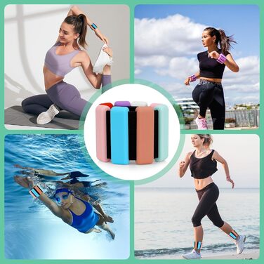 Гантелі на зап'ястя та щиколотки Kasanni 2 шт. (по 0,5 кг) для ніг та рук, Pilates, йога, танці, біг, плавання