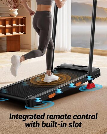 Бігова доріжка UMAY Walking Pad з нахилом 15%, швидкість до 10 км/год, тиховий двигун, для дому та офісу, макс. навантаження 136 кг, чорна