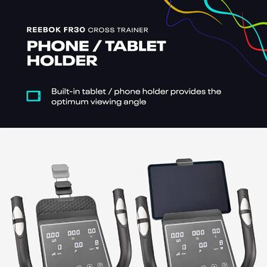 Еліптичний тренажер Reebok FR30 з Kinomap, маховик 9 кг, LED-дисплей, 32 рівні опору, 18 програм