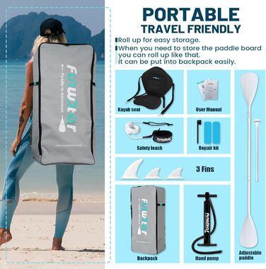 Надувний SUP-борд FunWater 10' & 11' з аксесуарами для дорослих, будь-якого рівня підготовки
