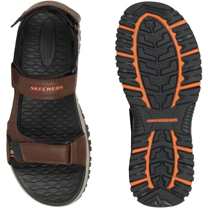 Чоловічі сандалі Skechers Prewitt Rigdon - коричнево-чорні, синтетика (48.5 EU)