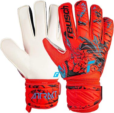 Воротарські рукавички Reusch Attrakt Solid для дорослих, унісекс, червоно-сині, хороший хват, зовнішній шов, розмір 8