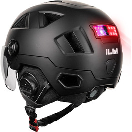 Розумний велосипедний шолом ILM з LED-підсвіткою, візором та сенсором гальмування для жінок і чоловіків