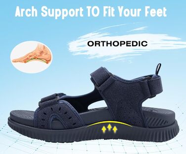 Чоловічі сандалі KuaiLu для трекінгу та відпочинку, ортопедичні, сині, розмір 42 EU