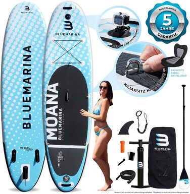 Надувна SUP-дошка Bluemarina Moana 305x75x15 см, серфборд із комплектом, гарантія 5 років, вантажопідйомність 130/180 кг