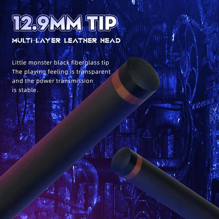 Little Monster Karbonfaser Break & Jump Queue (3 частини), 553 г, 12.9 мм, з чохлом, синій, темно-синій