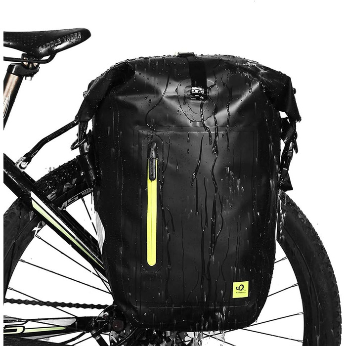 Велосипедна сумка WATERFLY 25L на багажник, водонепроникна, чорна