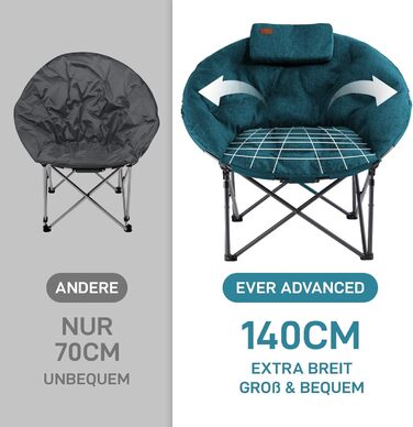 Крісло для кемпінгу EVER ADVANCED Luxus Moonchair XXL: велике, складне, 150 кг, зелене