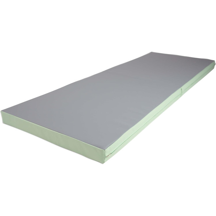Складаний гімнастичний мат Jeflex 200x70x8 см, зелено-сірий, для фітнесу та дитячої кімнати, портативний, Німеччина