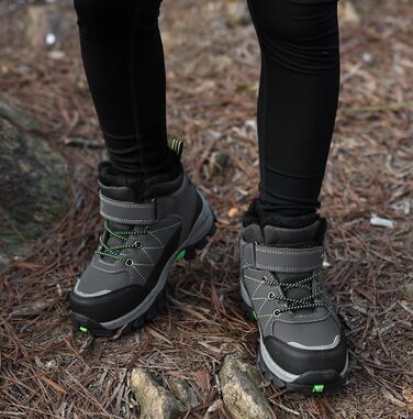 Зимові черевики TARELO для дітей, непромокаючі зимові черевики, черевики для снігу, унісекс, утеплені туристичні черевики, сірі, розмір 32-39