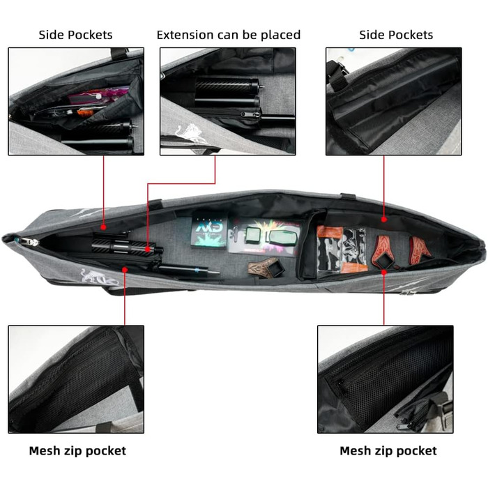 Чохол для бильярдного кия KONLLEN 2x4 Oxford Cloth - сірий