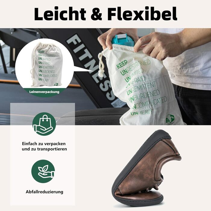 Чоловічі тапочки-мінімалісти SAGUARO Noble II: легкі, з широкою передньою частиною та антиковзкою підошвою, розмір 36-48 (колір: коричневий)