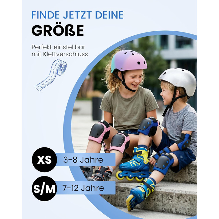 Захист для колін та ліктів 99FLIPS для дітей (3-12 років) - комплект для роликів, скейтборду, самокату - XS/S/M (Ocean Blue)