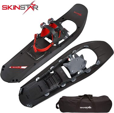 Снігоступи SkinStar 29 дюймів до 130 кг з сумкою, червоні, для снігоступінгу, опціонально з палицями