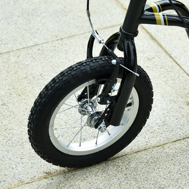 Дитячий самокат HOMCOM від 5 років Scooter Kick Scooter 12 дюймів пневматична шина гума алюміній чорний, регульована висота 120x58x85-95см