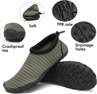 Чоловічі та жіночі аквашузи Mishansha для плавання та відпочинку на воді, чорні (44 EU)