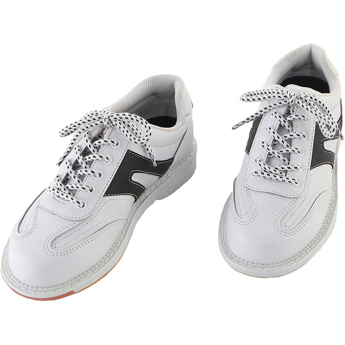 Жіночі боулінгіві туфлі. Спортивні, легкі, з м'якою шкірою, шнуровка, мода, розмір 38 EU, білі