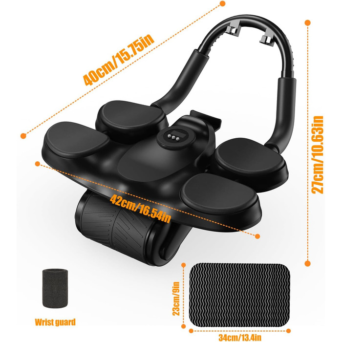 Автоматичний ролер для пресу, 1,5 м з наколінником та таймером, регульована підставка для ліктів