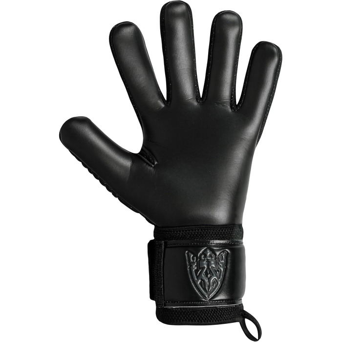 Футбольні воротарські рукавички Keeperking для дітей, підлітків та дорослих. Без захисту пальців, 4 мм латекс, довга долоня, унісекс, чорний.