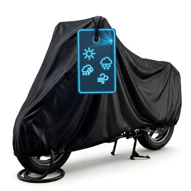 Водонепроникний чохол для мотоцикла та скутера Vespa All Weather, всесезонний захисний тент від дощу та пилу, чорний, розмір S (185x90x110 см)